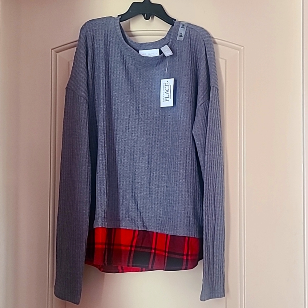 Children Place Girls XL Top Grey